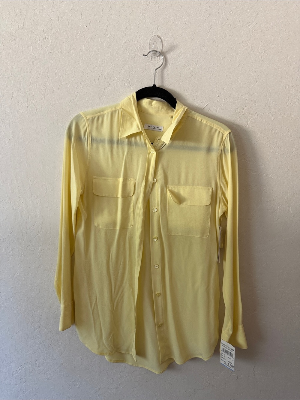 Equipment Pale Yellow Long-Sleeve Button-Down Shirt